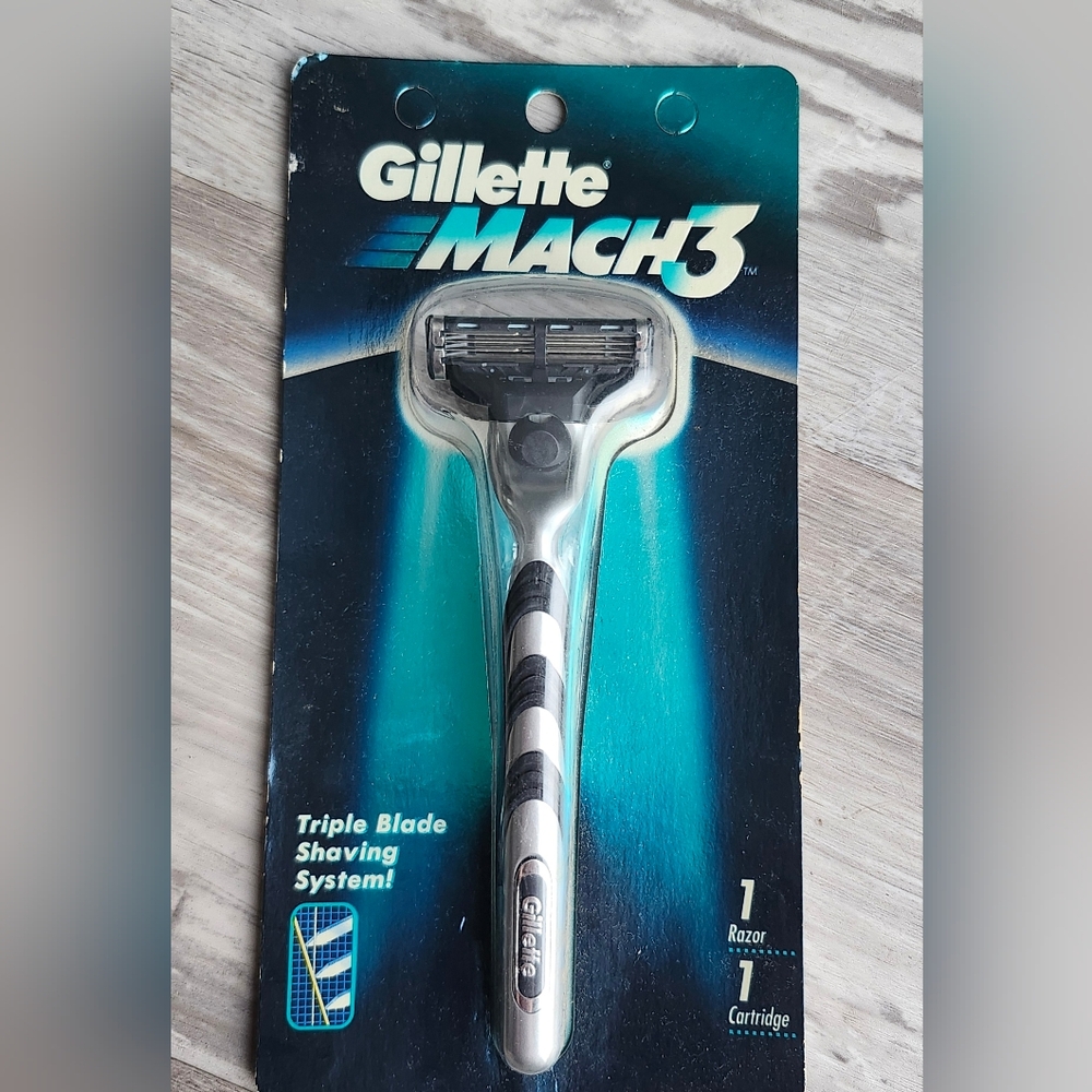 1998 Gillette Mach3 Razor New Sealed Original Handle w/ Cartridge Vintage